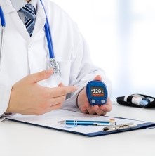 Doctor showing Blood sugar number